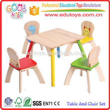 Beautifully Crafted Natural Wooden Children's Study Table And Chair Set